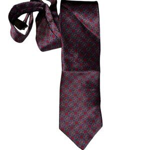 karl lagerfeld red blue gold chain links print silk mens tie